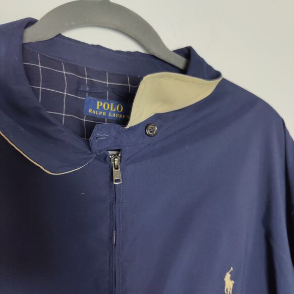 Polo Ralph Lauren Men's Sz XLT Navy Blue Bi-Swing Full Zip Windbreaker Jacket - Picture 3 of 7